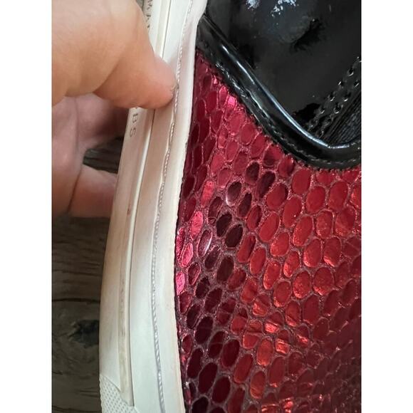 Flashy Glam red and black Marc by Marc Jacobs slip on shoes sz 6.5 stylish EU 37 - Picture 12 of 14